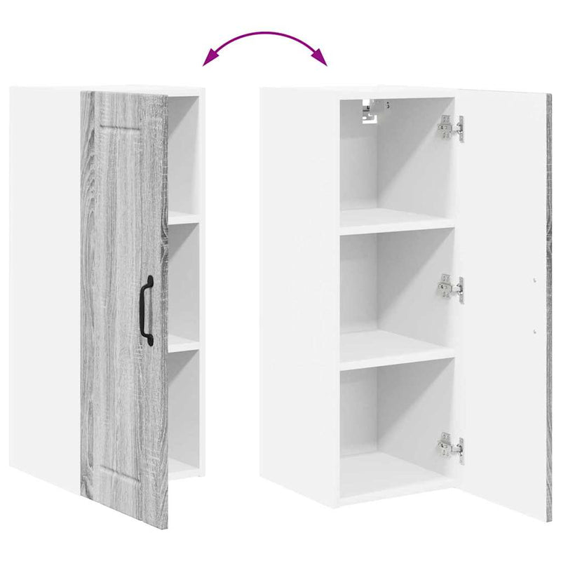 vidaXL Konyhaszekrény polcokkal Szürke Sonoma 30 x 31 x 80 cm Faanyag