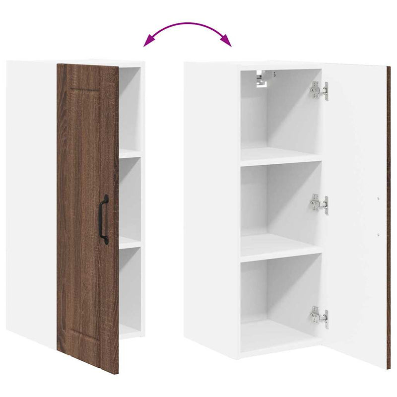 vidaXL Konyhaszekrény polcokkal Barna Tölgy 30 x 31 x 80 cm Faanyag