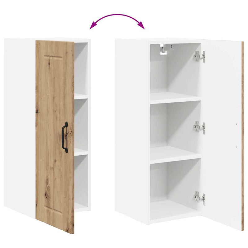 vidaXL Fali konyhaszekrény Artisan tölgy 30 x 31 x 80 cm Faanyag