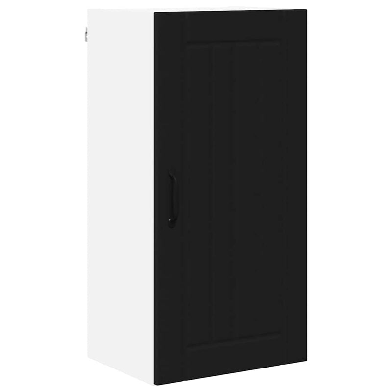 vidaXL Konyhaszekrény polcokkal Fekete 40 x 31 x 80 cm Faanyag