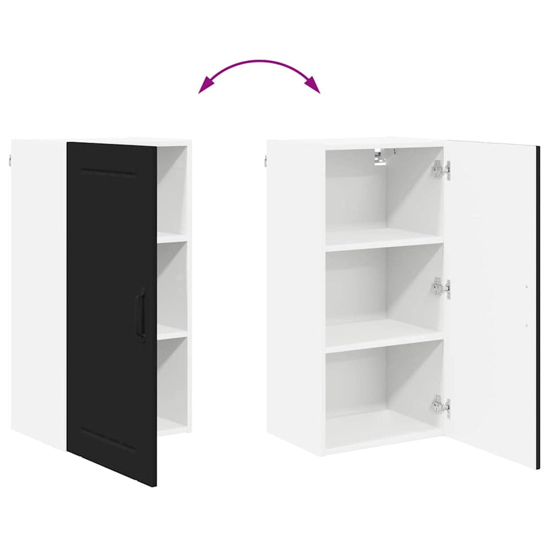 vidaXL Konyhaszekrény polcokkal Fekete 40 x 31 x 80 cm Faanyag