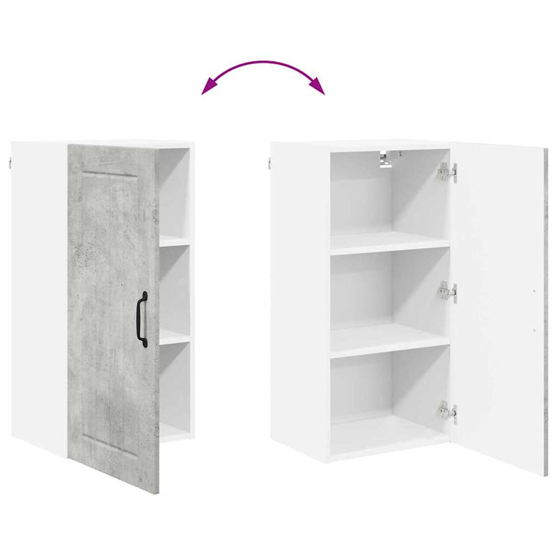 vidaXL Konyhaszekrény polcokkal Beton Szürke 40 x 31 x 80 cm Faanyag