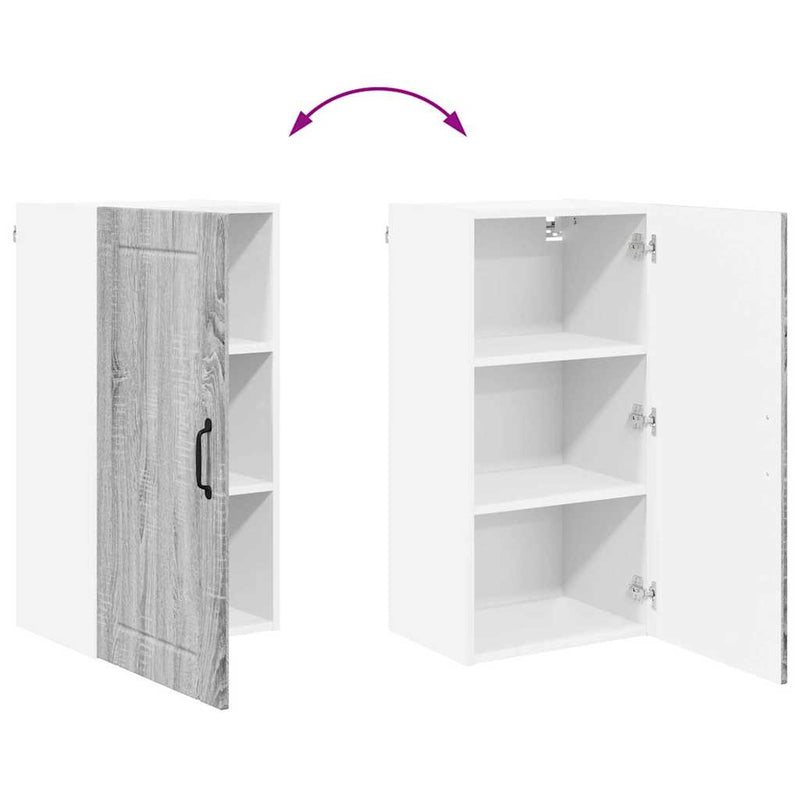 vidaXL Konyhaszekrény polcokkal Szürke Sonoma 40 x 31 x 80 cm Faanyag