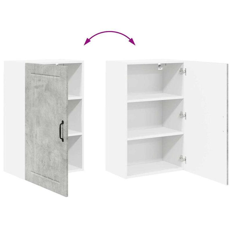 vidaXL Konyhaszekrény polcokkal Beton Szürke 50 x 31 x 80 cm Faanyag