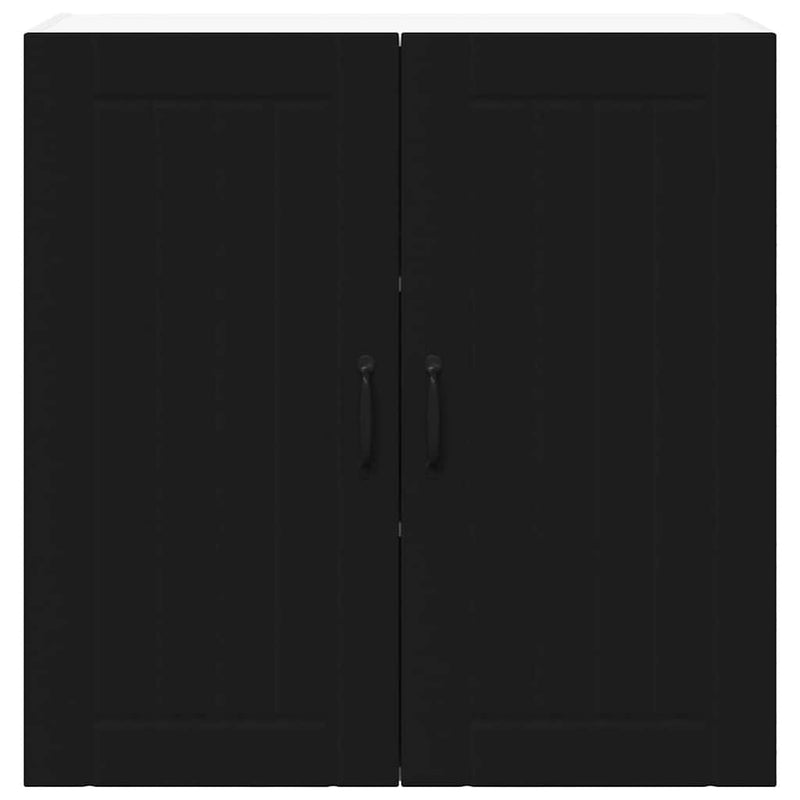 vidaXL Konyhaszekrény polcokkal Fekete 80 x 31 x 80 cm Faanyag