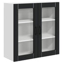 vidaXL Fali üveges szekrény LUCCA Fekete 80 x 31 x 80 cm Szerelt Fa