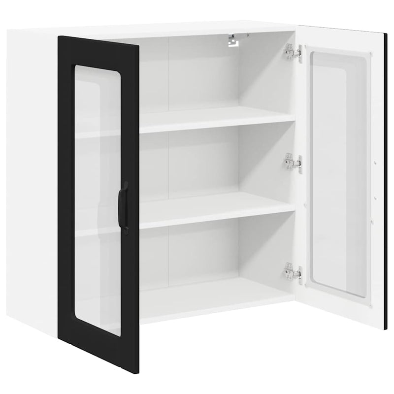 vidaXL Konyhaszekrény polcokkal Fekete 80 x 31 x 80 cm Faanyag