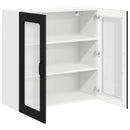 vidaXL Fali üveges szekrény LUCCA Fekete 80 x 31 x 80 cm Szerelt Fa