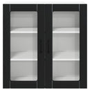 vidaXL Fali üveges szekrény LUCCA Fekete 80 x 31 x 80 cm Szerelt Fa