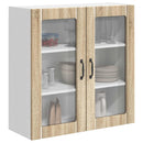 vidaXL Fali üveges szekrény LUCCA Sonoma Tölgy 80 x 31 x 80 cm