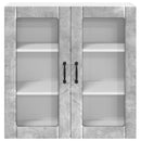 vidaXL Fali üveges szekrény LUCCA Betonszürke 80 x 31 x 80 cm