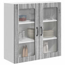 vidaXL Fali üveges szekrény LUCCA Szürke Sonoma 80 x 31 x 80 cm