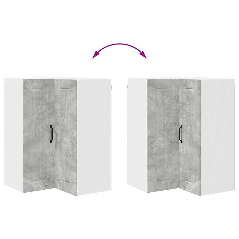 vidaXL Konyhaszekrény polcokkal Beton Szürke 57 x 57 x 80 cm Faanyag