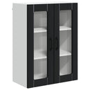 vidaXL Fali üveges szekrény LUCCA Fekete 60 x 31 x 80 cm Szerelt Fa