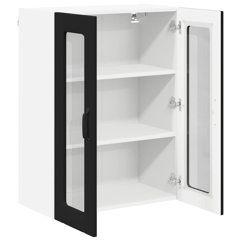 vidaXL Konyhaszekrény polcokkal Fekete 60 x 31 x 80 cm Faanyag