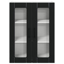 vidaXL Fali üveges szekrény LUCCA Fekete 60 x 31 x 80 cm Szerelt Fa