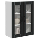 vidaXL Fali üveges szekrény LUCCA Fekete 60 x 31 x 80 cm Szerelt Fa