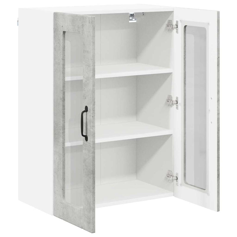 vidaXL Konyhaszekrény polcokkal Beton Szürke 60 x 31 x 80 cm Faanyag