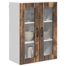 vidaXL Fali üveges szekrény LUCCA Füstös Tölgy 60 x 31 x 80 cm