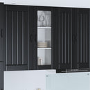 vidaXL Fali üveges szekrény LUCCA Fekete 40 x 31 x 100 cm Szerelt Fa