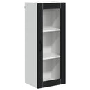vidaXL Fali üveges szekrény LUCCA Fekete 40 x 31 x 100 cm Szerelt Fa