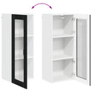 vidaXL Fali üveges szekrény LUCCA Fekete 40 x 31 x 100 cm Szerelt Fa