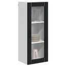 vidaXL Fali üveges szekrény LUCCA Fekete 40 x 31 x 100 cm Szerelt Fa