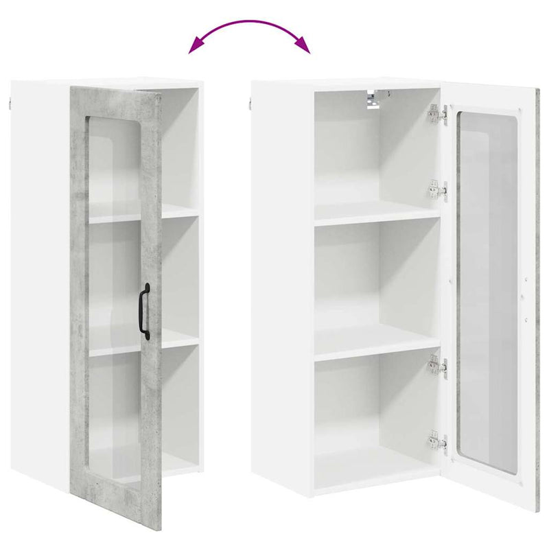 vidaXL Konyhaszekrény polcokkal Beton Szürke 40 x 31 x 100 cm Faanyag