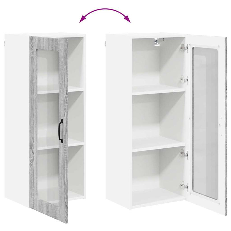 vidaXL Konyhaszekrény polcokkal Szürke Sonoma 40 x 31 x 100 cm Faanyag