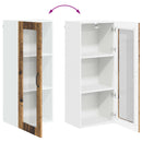 vidaXL Fali üveges szekrény LUCCA Antik Fa 40 x 31 x 100 cm Szerelt Fa