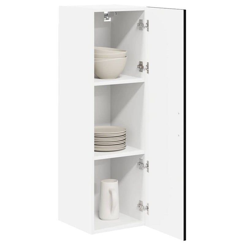 vidaXL Konyhaszekrény polcokkal Fekete 30 x 31 x 100 cm Faanyag