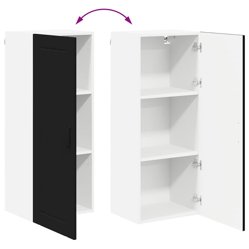 vidaXL Konyhaszekrény polcokkal Fekete 40 x 31 x 100 cm Faanyag