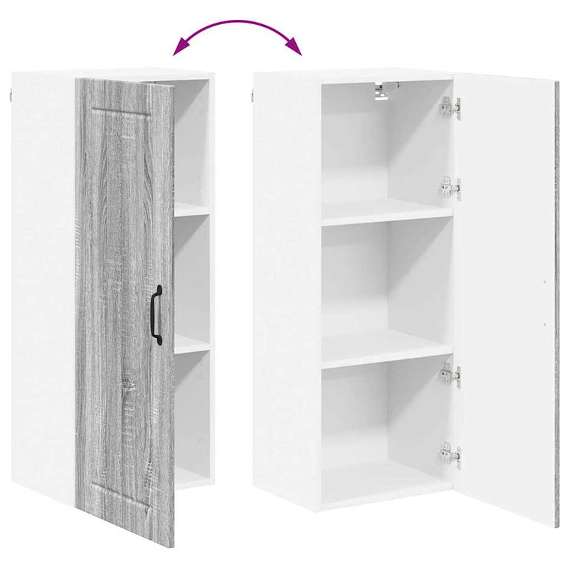 vidaXL Konyhaszekrény polcokkal Szürke Sonoma 40 x 31 x 100 cm Faanyag