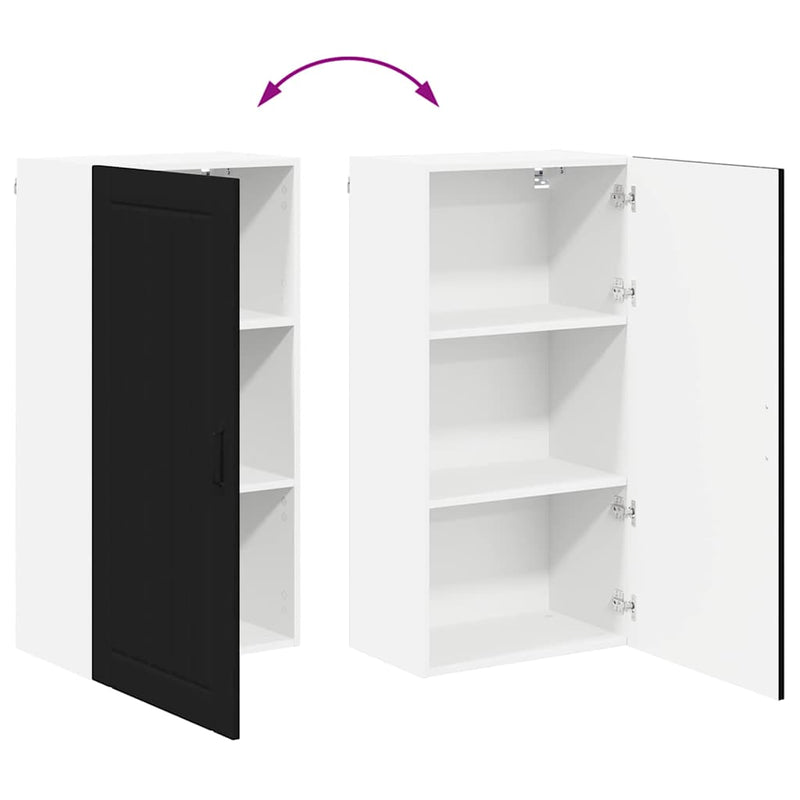 vidaXL Konyhaszekrény polcokkal Fekete 50 x 31 x 100 cm Faanyag