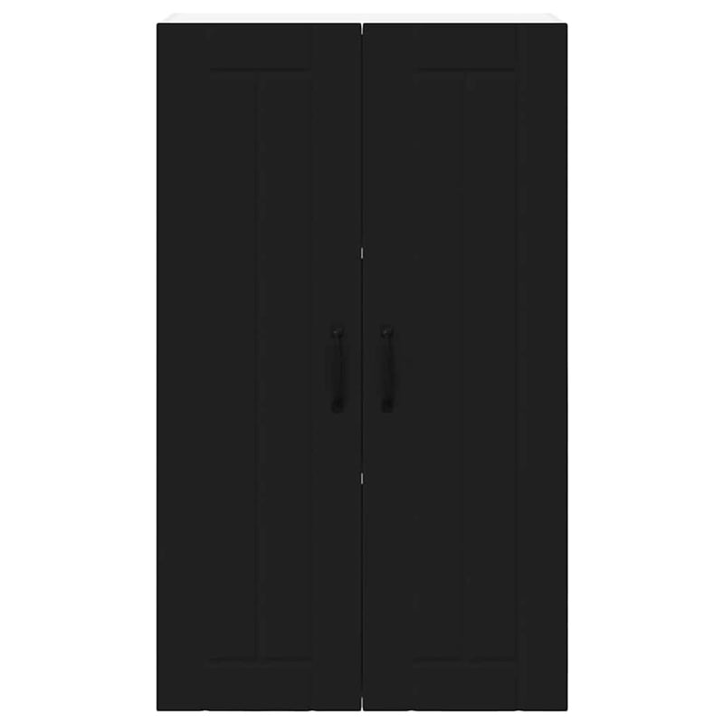 vidaXL Konyhaszekrény polcokkal Fekete 60 x 31 x 100 cm Faanyag