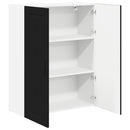 vidaXL Konyhaszekrény polcokkal Fekete 80 x 31 x 100 cm Faanyag