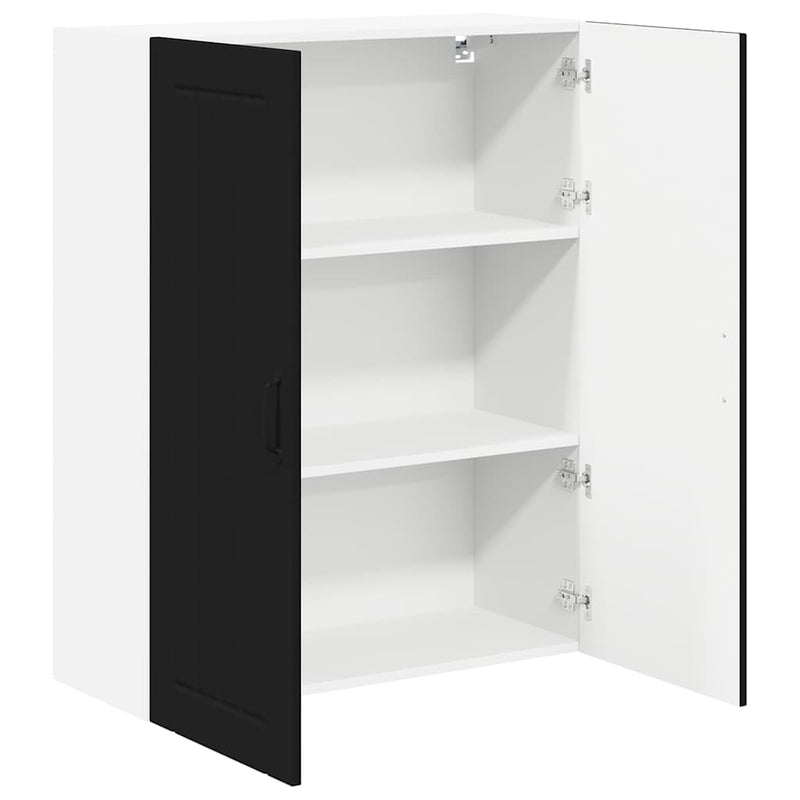 vidaXL Konyhaszekrény polcokkal Fekete 80 x 31 x 100 cm Faanyag