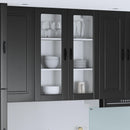 vidaXL Fali üveges szekrény LUCCA Fekete 80 x 31 x 100 cm Szerelt Fa