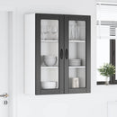 vidaXL Fali üveges szekrény LUCCA Fekete 80 x 31 x 100 cm Szerelt Fa