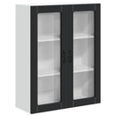 vidaXL Fali üveges szekrény LUCCA Fekete 80 x 31 x 100 cm Szerelt Fa