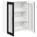 vidaXL Fali konyhaszekrény polcokkal Fekete 80 x 31 x 100 cm Faanyag