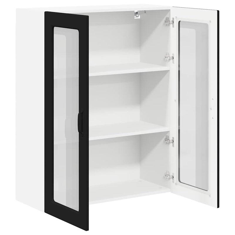 vidaXL Fali konyhaszekrény polcokkal Fekete 80 x 31 x 100 cm Faanyag