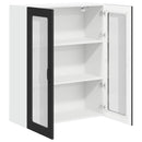 vidaXL Fali üveges szekrény LUCCA Fekete 80 x 31 x 100 cm Szerelt Fa