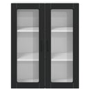 vidaXL Fali üveges szekrény LUCCA Fekete 80 x 31 x 100 cm Szerelt Fa