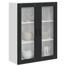 vidaXL Fali üveges szekrény LUCCA Fekete 80 x 31 x 100 cm Szerelt Fa