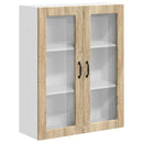vidaXL Fali üveges szekrény LUCCA Sonoma Tölgy 80 x 31 x 100 cm