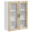 vidaXL Fali üveges szekrény LUCCA Sonoma Tölgy 80 x 31 x 100 cm