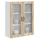 vidaXL Fali üveges szekrény LUCCA Sonoma Tölgy 80 x 31 x 100 cm