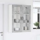 vidaXL Fali üveges szekrény LUCCA Betonszürke 80 x 31 x 100 cm