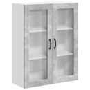 vidaXL Fali üveges szekrény LUCCA Betonszürke 80 x 31 x 100 cm